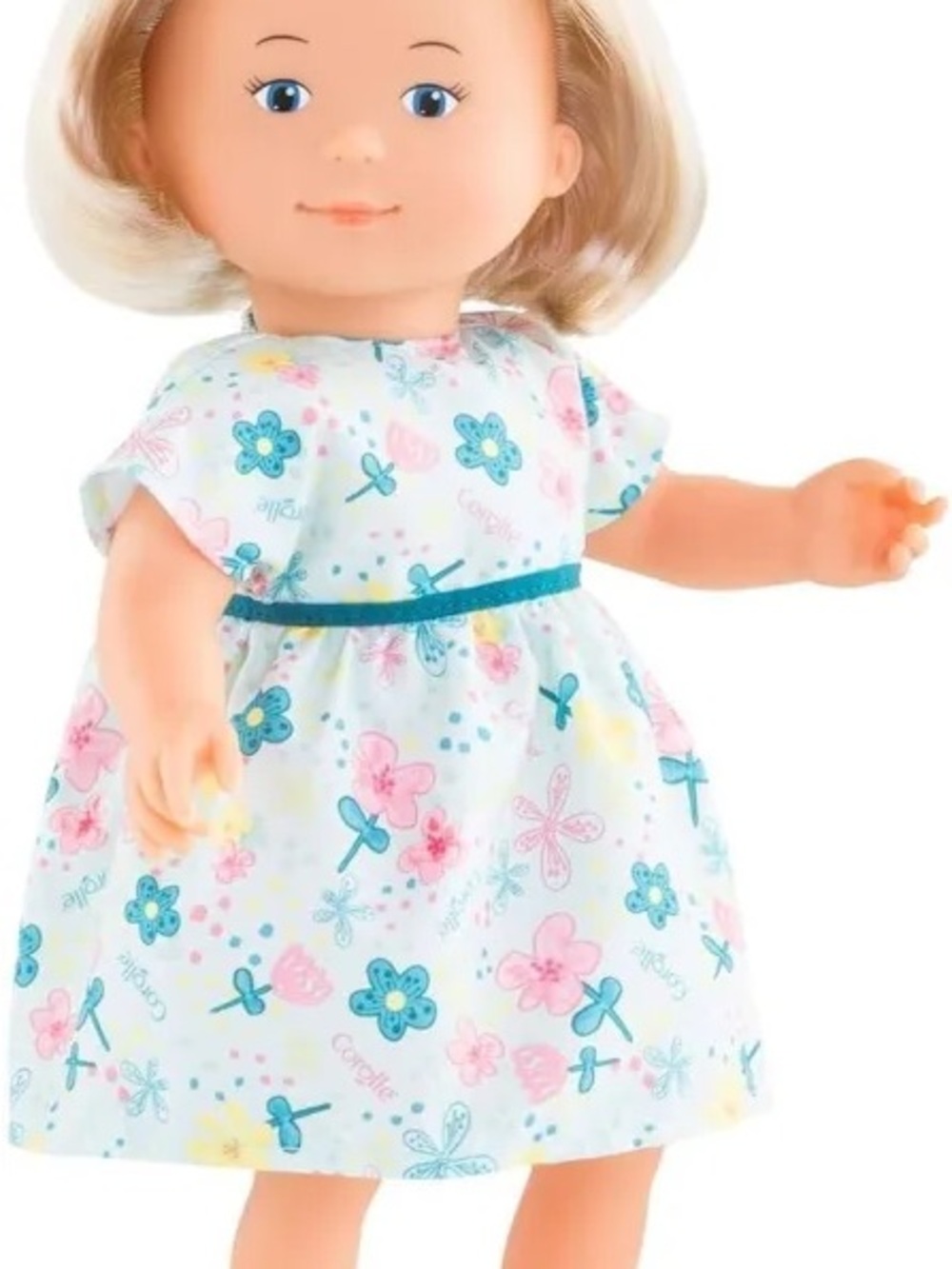Corelle Jasmine Floral Doll in White Dress with Teal Accents NIB NEW